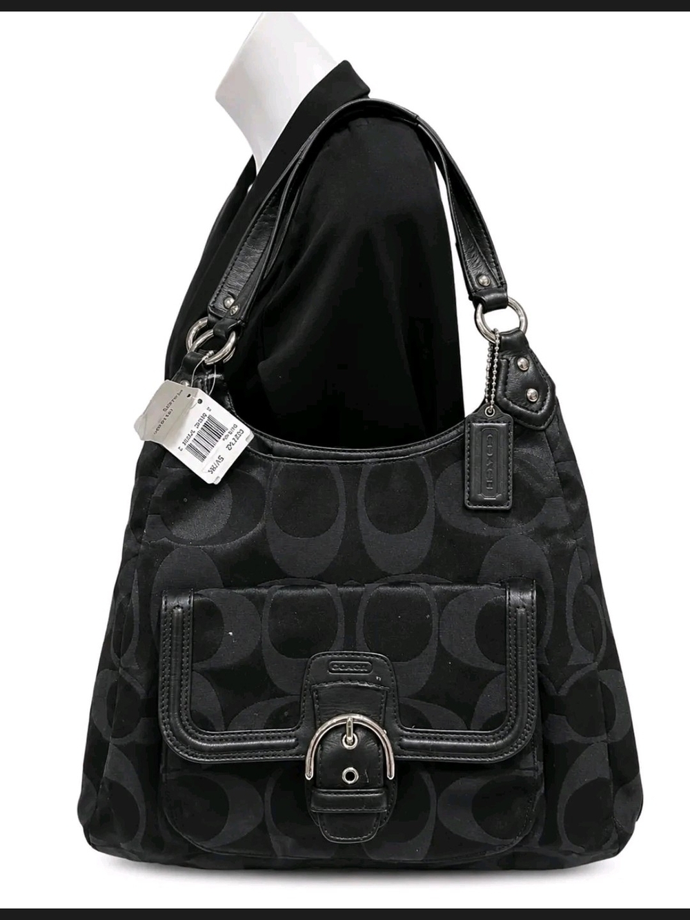 NWT Coach Black Campbell Signature Hobo Vintage F24742